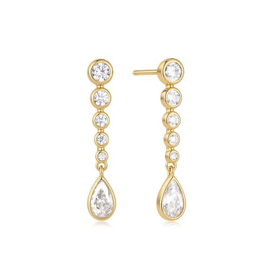  Wanderer - Boucles d'oreilles à puces - Argent / GP 14 carats - Zircone